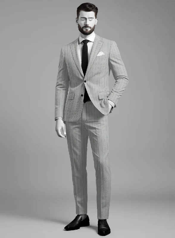 Napolean Artisan Band Gray Wool Suit