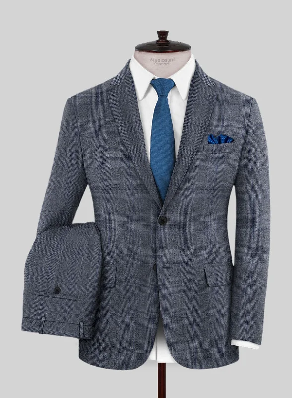 Caccioppoli Carpa Glen Blue Wool Suit