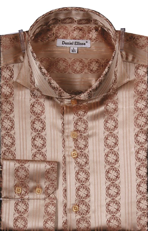 Dress Shirt Regular Fit Detailed Pattern in Mustard