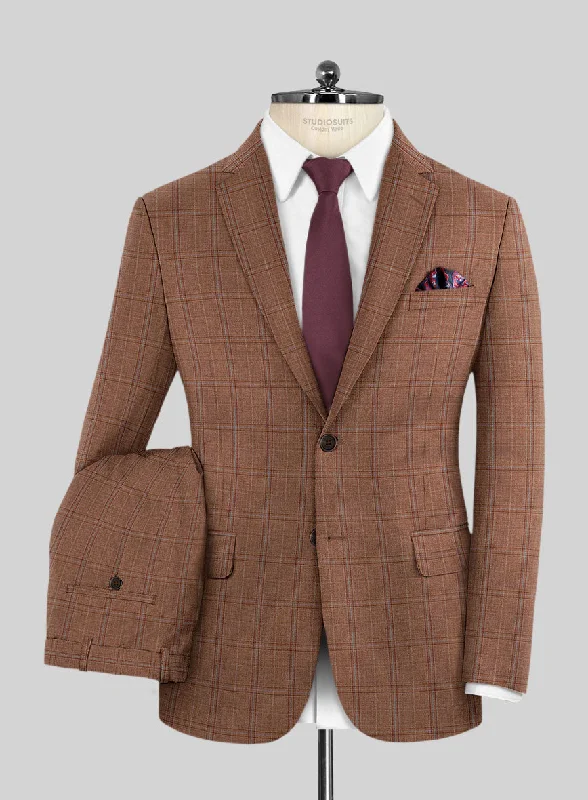 Reda Pacivi Brown Checks Wool Suit