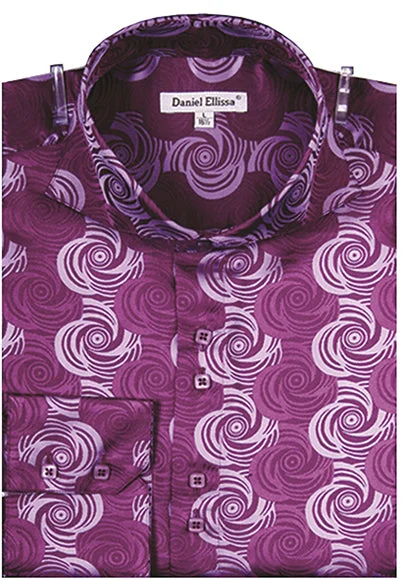 Dress Shirt Regular Fit Designer Pattern In Purple