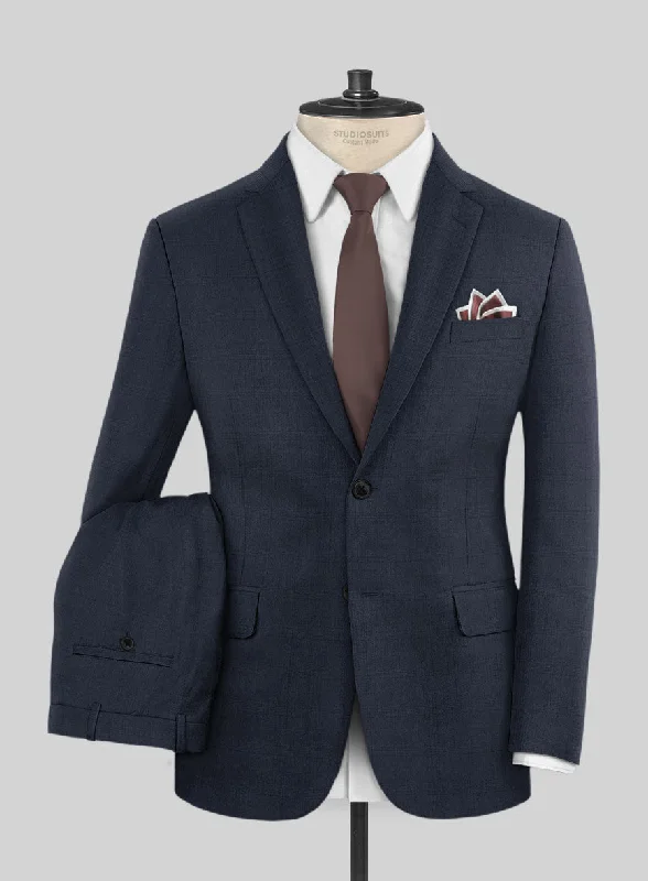 Lanificio Zegna Trofeo Malno Blue Checks Wool Suit