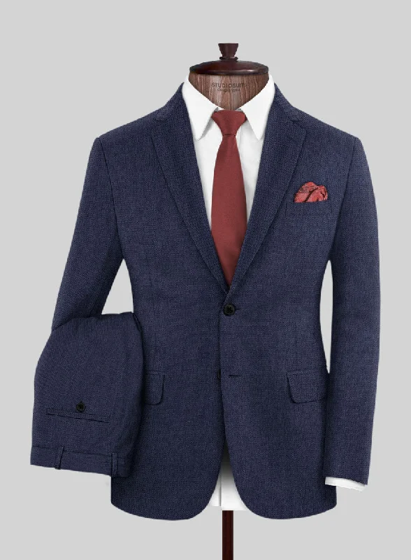 Scabal Tornado Naquez Blue Wool Suit