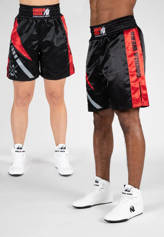 Hornell Boxing Shorts - Black/Red - Unisex