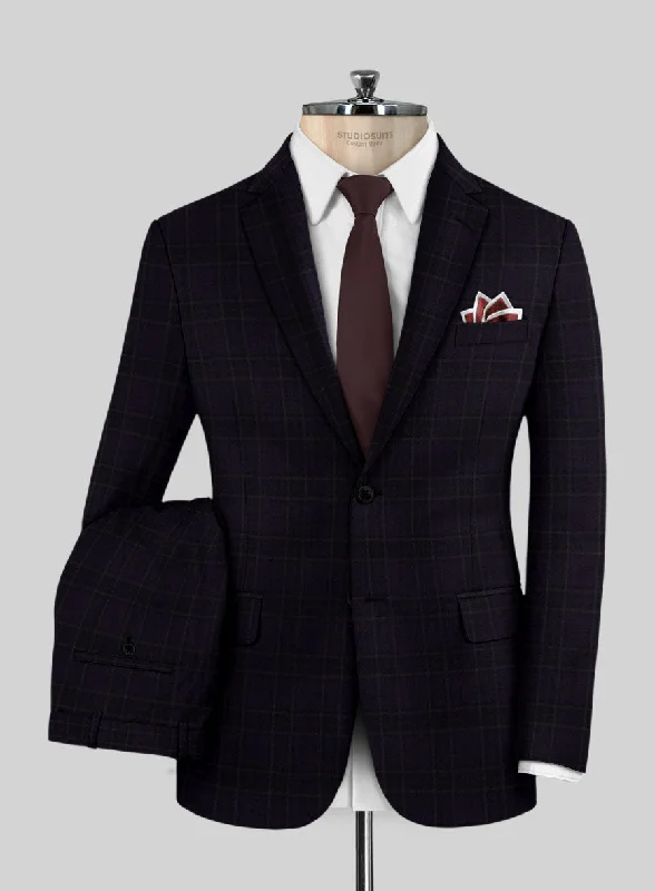 Reda Eralto Purple Checks Wool Suit