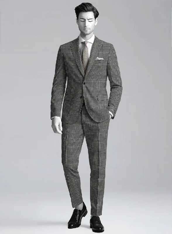 Napolean Porter Prince Of Wales Gray Wool Suit