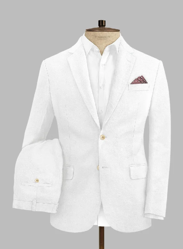 Solbiati Art Du Lin White Linen Suit