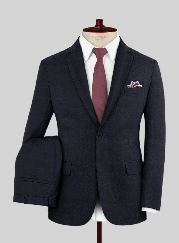 Lanificio Zegna Electa Corta Blue Checks Wool Suit