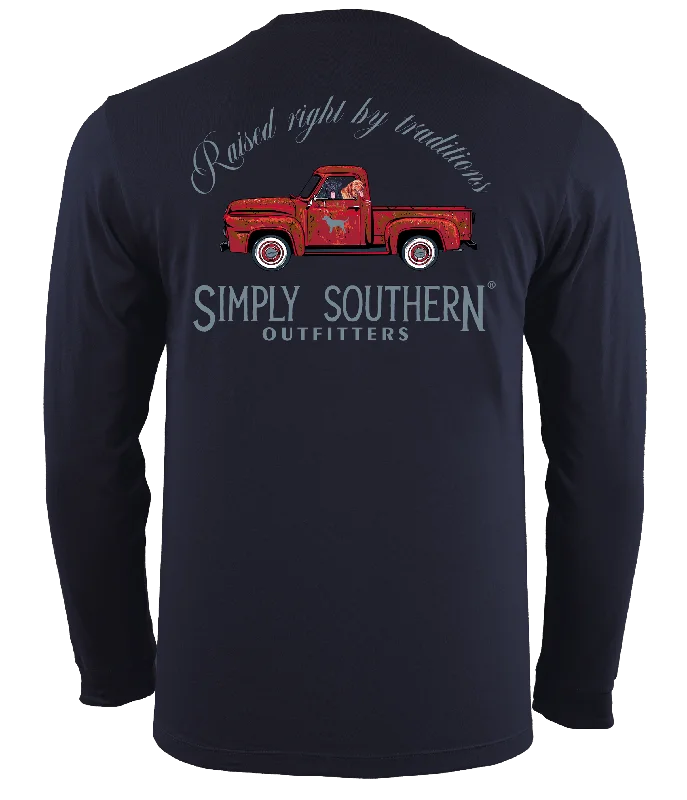 Simply Southern Raised Right Truck Unisex Long Sleeve T-Shirt