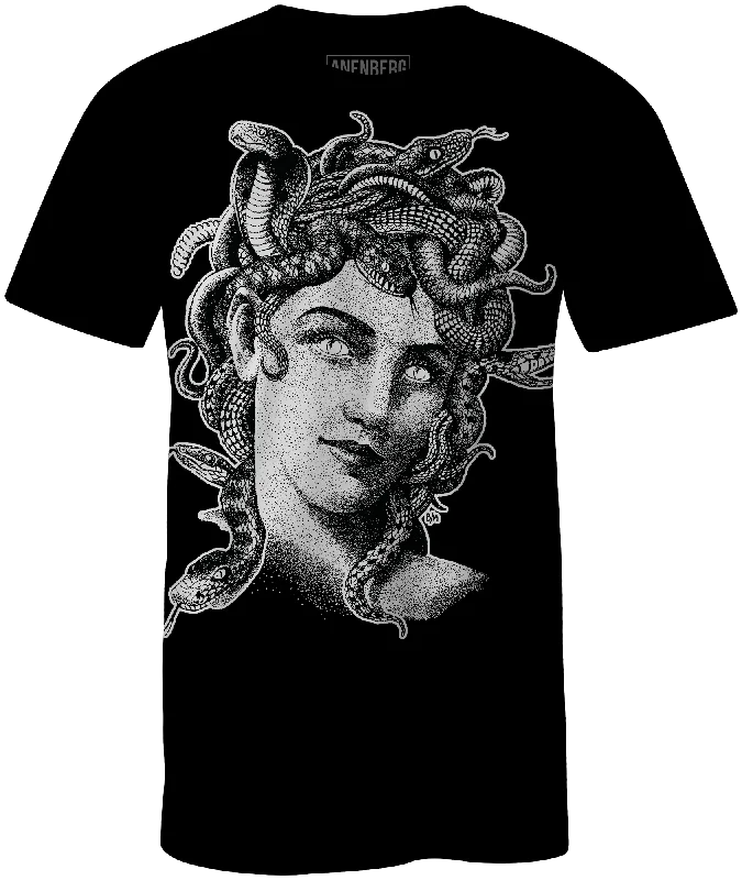 Anenberg, Medusa Classic American Made Mens Black Crew Neck Tee Shirt