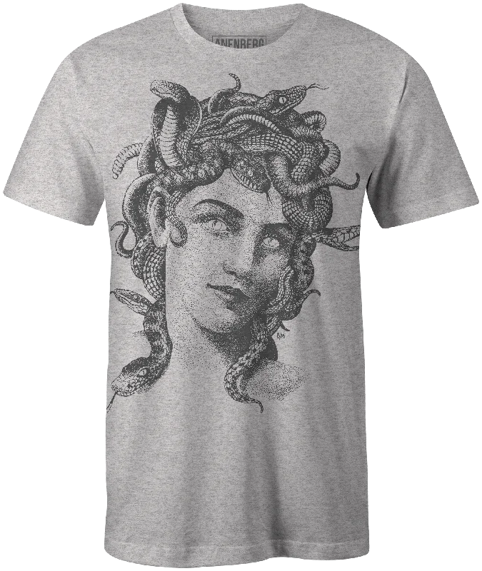 Anenberg, Medusa Classic American Made Mens Heather Gray Crew Neck Tee Shirt