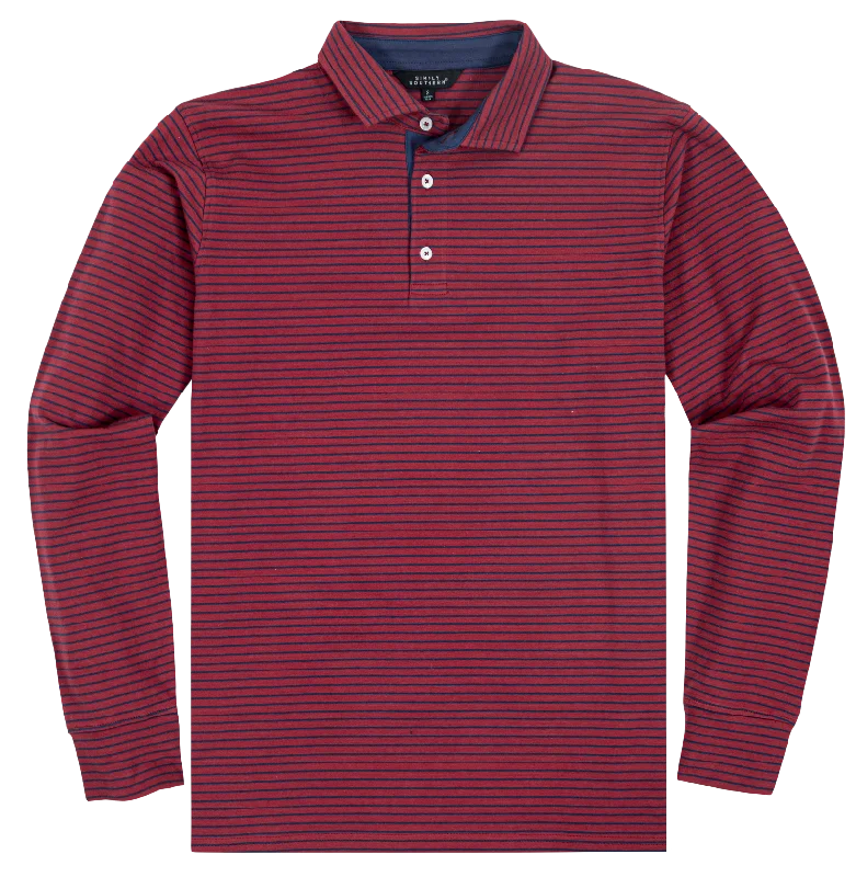 SALE Simply Southern Classic Maroon Unisex Polo Long Sleeve T-Shirt