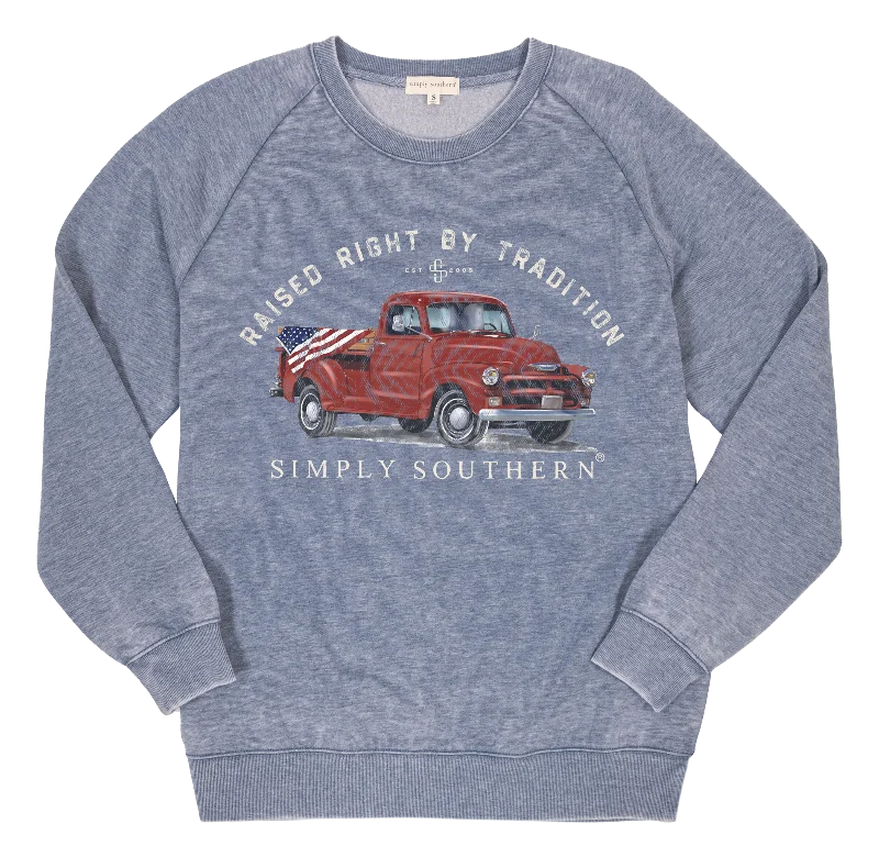 Simply Southern USA Truck Unisex Long Sleeve Crew Sweatshirt