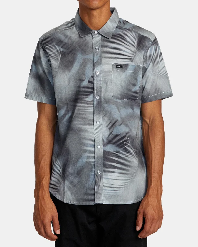 Spray Palm Short Sleeve Shirt - Blue Haze